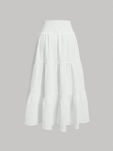 High Waist Ruffle Hem Midi Skirt